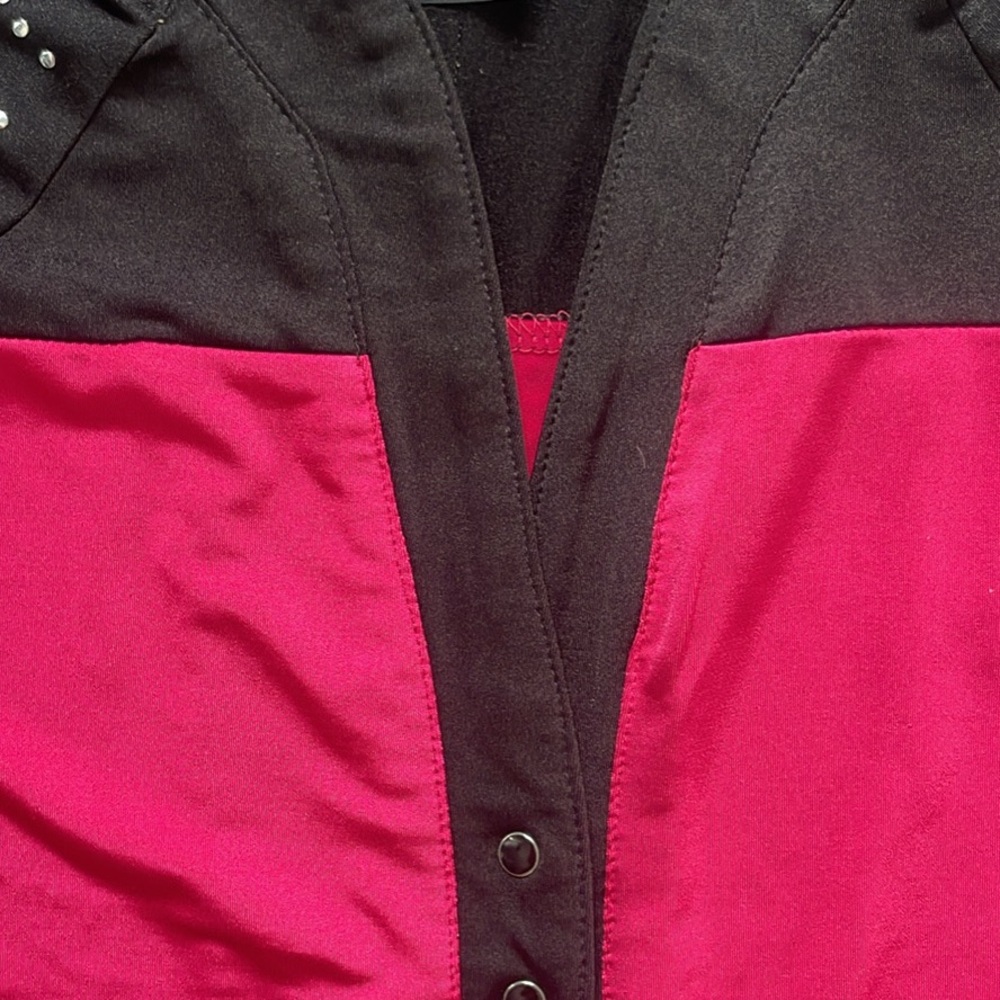 Jamie Sadock Pink and Black Studded Top M - Picture 3 of 6